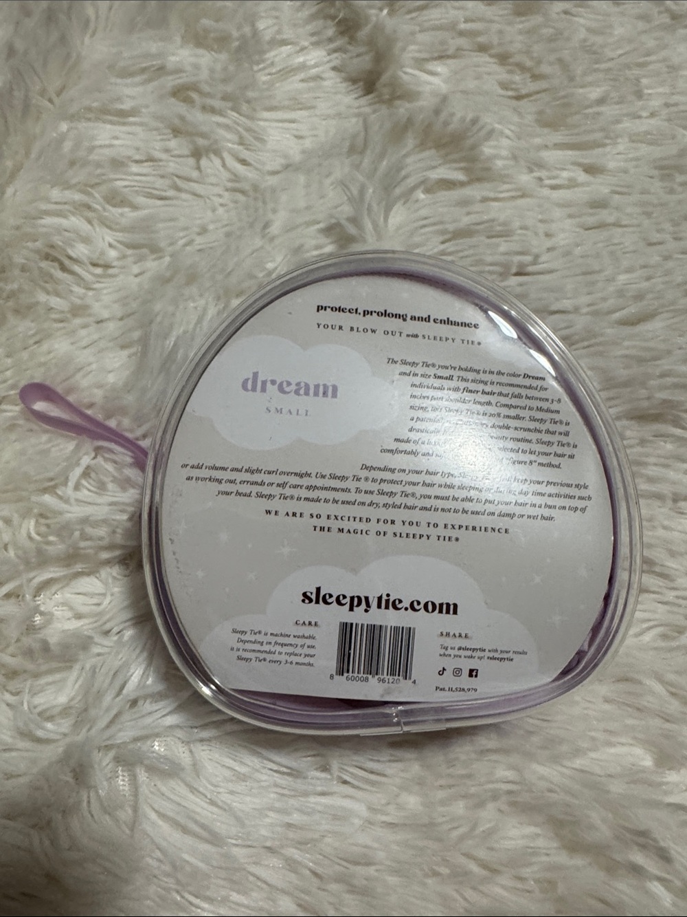The Sleepy Tie Hair Scrunchie Size Small in Dream Special Edition Lilac Lavender - Picture 6 of 6